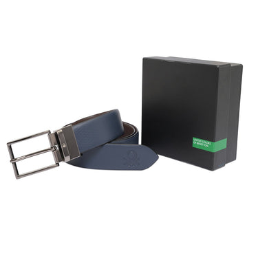 United Colors Of Benetton Filip Mens Reversible Belt Navy Brown