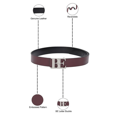 United Colors Of Benetton Amalie Men's Reversible Belt Wine Black