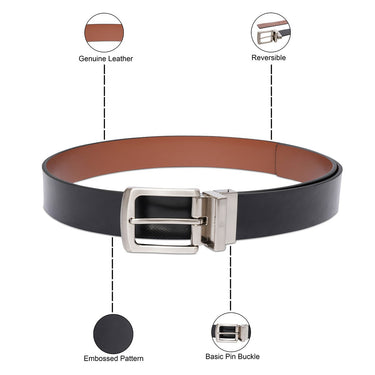 United Colors Of Benetton Benes Mens Reversible Belt Black Tan