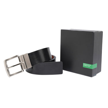 United Colors Of Benetton Benes Mens Reversible Belt Black Tan