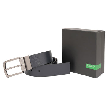 United Colors of Benetton Alois Men's Reversible Belt Navy and Navy