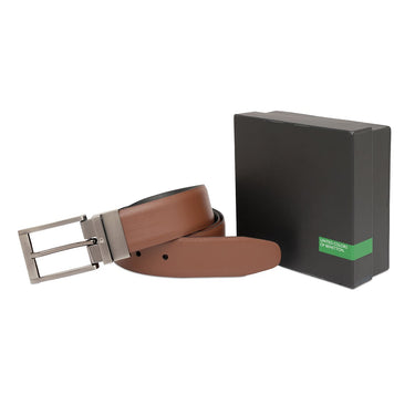 United Colors Of Benetton Cermak Men S Reversible Belt Tan Black