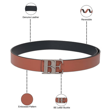 United Colors Of Benetton Beran Mens Reversible Belt Tan Navy