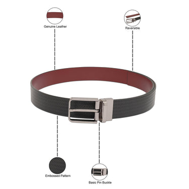 United Colors Of Benetton Tomas Men's Reversible Belt Black Wine
