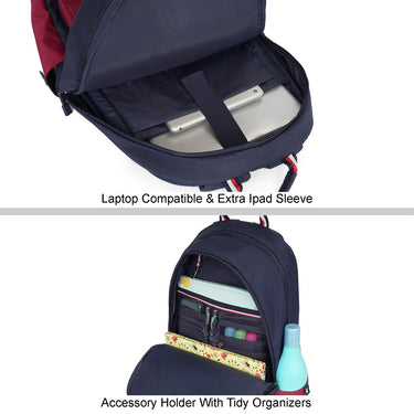 Tommy Hilfiger Sanford Non Laptop Backpack Navy Burgundy