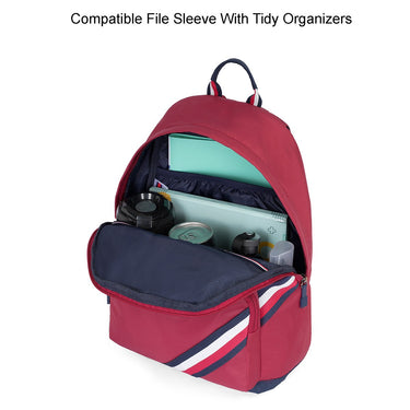 Tommy Hilfiger Roselle Non Laptop Backpack Burgundy Navy