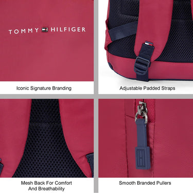 Tommy Hilfiger Roselle Non Laptop Backpack Burgundy Navy