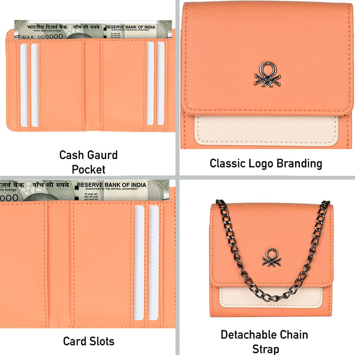 United Colors of Benetton Adelle Women's Tri Fold Wallet