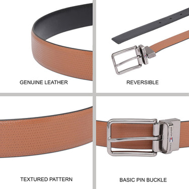 Tommy Hilfiger Allmans Men's Reversible Belt Tan & Black