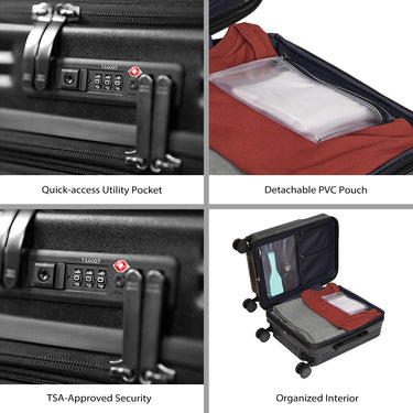 Tommy Hilfiger Pittsburg Hard Luggage Black Cabin