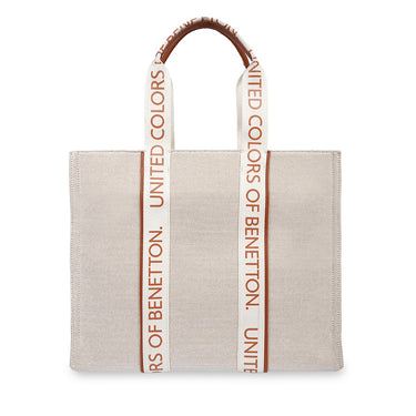 United Colors Of Benetton Giada Women S Tote Off White & Tan