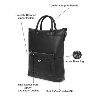 United Colors Of Benetton Roberta Women S Tote Backpack Black