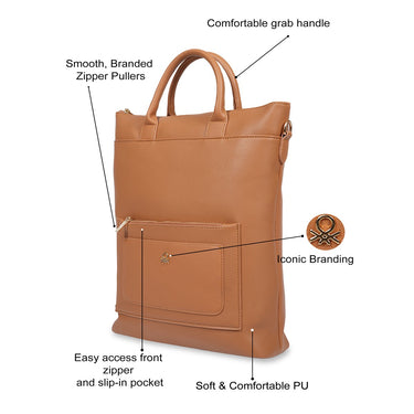 United Colors Of Benetton Roberta Women S Tote Backpack Tan