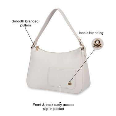 United Colors Of Benetton Silvia Women S Shoulder Bag Ivory