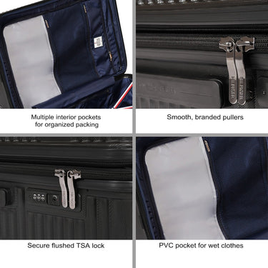 Tommy Hilfiger Rockfill X Hard Luggage Black Cargo