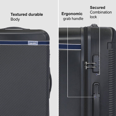 Aeropostale Denver Hard Luggage Black Cargo