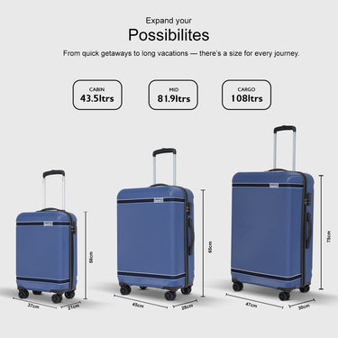 Aeropostale Denver Hard Luggage Navy Cargo