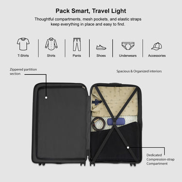 Aeropostale Denver Hard Luggage Black Mid