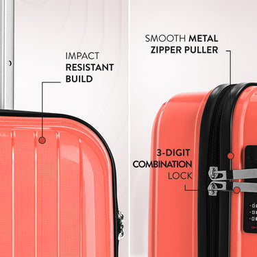 Aeropostale The Curvy Eagle Hard Luggage Burnt Coral Cabin