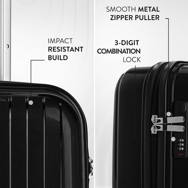 Aeropostale The Curvy Eagle Hard Luggage Black cabin