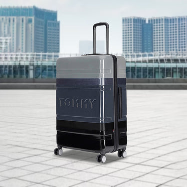 Tommy Hilfiger Triton Plus Unisex ABS Hard Luggage Black & Gary