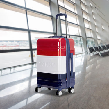 Tommy Hilfiger Triton Plus Unisex ABS Hard Luggage Red & blue