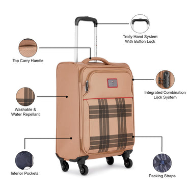 Tommy Hilfiger Dazzle Lite Ultra Soft Luggage Luggage Light Brown