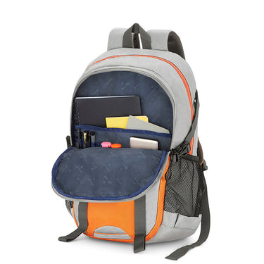 The Vertical Voyage Unisex Slim Polyester Water Resistant Backpack Gray