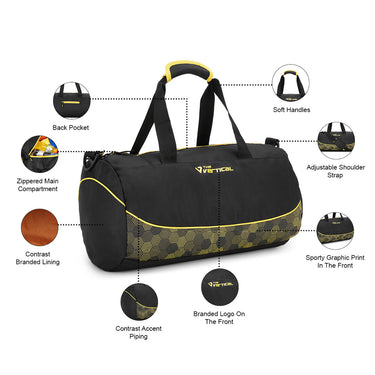The Vertical Impulse Unisex Polyester Duffel Black