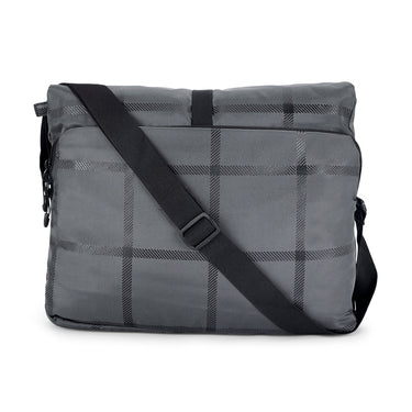 The Vertical Chequered Sling Business Case Grey 10 Inch