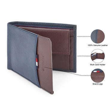 Tommy Hilfiger Mudcreek Mens Leather Global Coin Wallet Navy