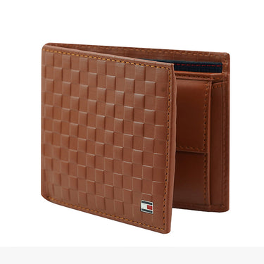 Tommy Hilfiger Castell Men Leather Global Coin Wallet Tan