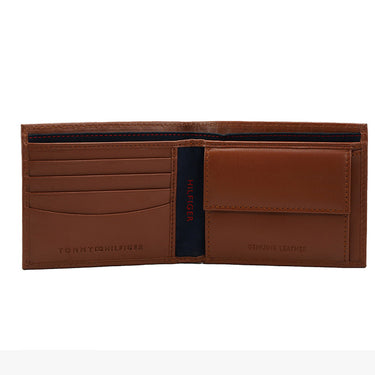 Tommy Hilfiger Castell Men Leather Global Coin Wallet Tan
