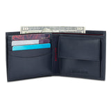 Tommy Hilfiger Romont Plus Mens Leather Global Coin Wallet Navy