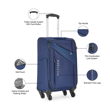 Tommy Hilfiger Seattle Unisex Polyester Soft Luggage Navy 