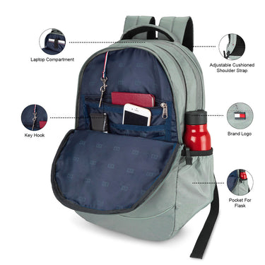 Tommy Hilfiger Fernlay Unisex Polyester Laptop Backpack Grey