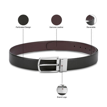 Tommy Hilfiger Corona Mens Reversible Leather Belt Black & Brown