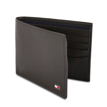 Tommy Hilfiger Bison Mens Leather Passcase Wallet Brown