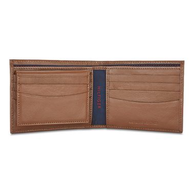 Tommy Hilfiger Roland Mens Leather Passcase Wallet Tan