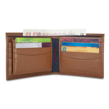 Tommy Hilfiger Roland Mens Leather Passcase Wallet Tan