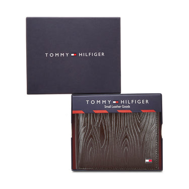 Tommy Hilfiger Roland Mens Leather Passcase Wallet Brown