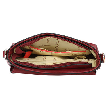 Sugarush Cyprus Womenbs Vegan Leather Sling Bag Wine