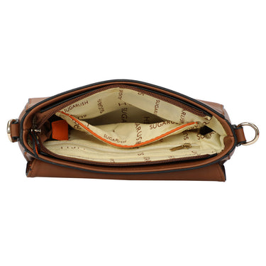 Sugarush Cyprus Womenbs Vegan Leather Sling Bag Brown