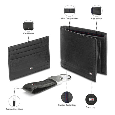 Tommy Hilfiger Blackpool Mens Lether Gift set Black