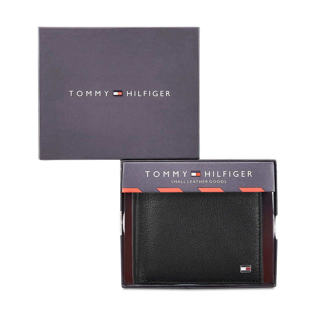 Tommy Hilfiger Felix Mens Leather Global Coin Wallet Black