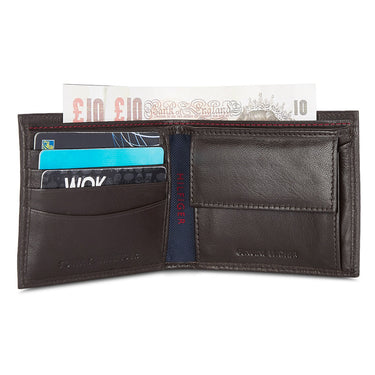 Tommy Hilfiger Felix Mens Leather Global Coin Wallet brown