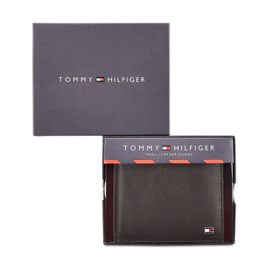 Tommy Hilfiger Felix Mens Leather Global Coin Wallet brown