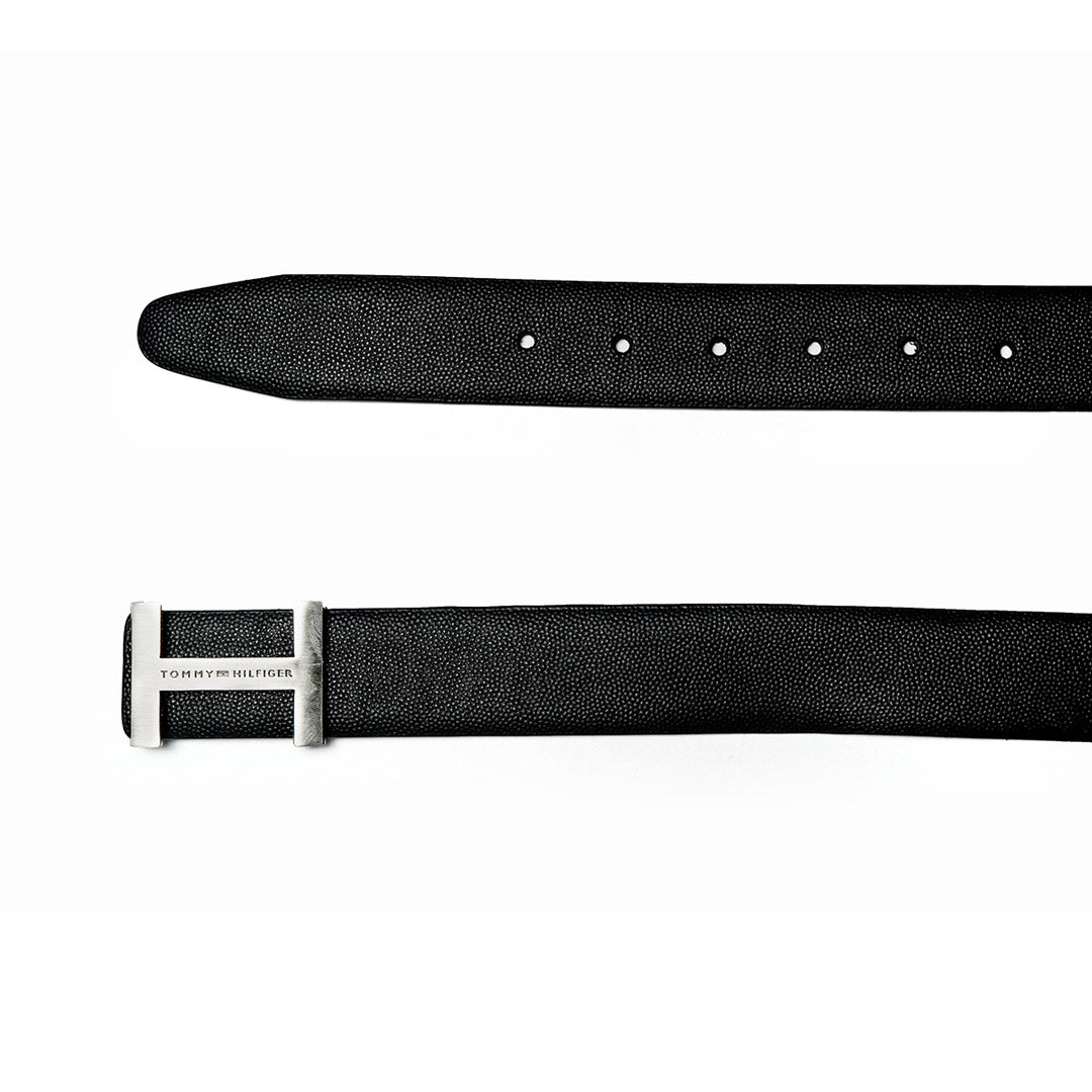 Tommy Hilfiger Cristobal Plus Mens Leather Reversible Belt Black
