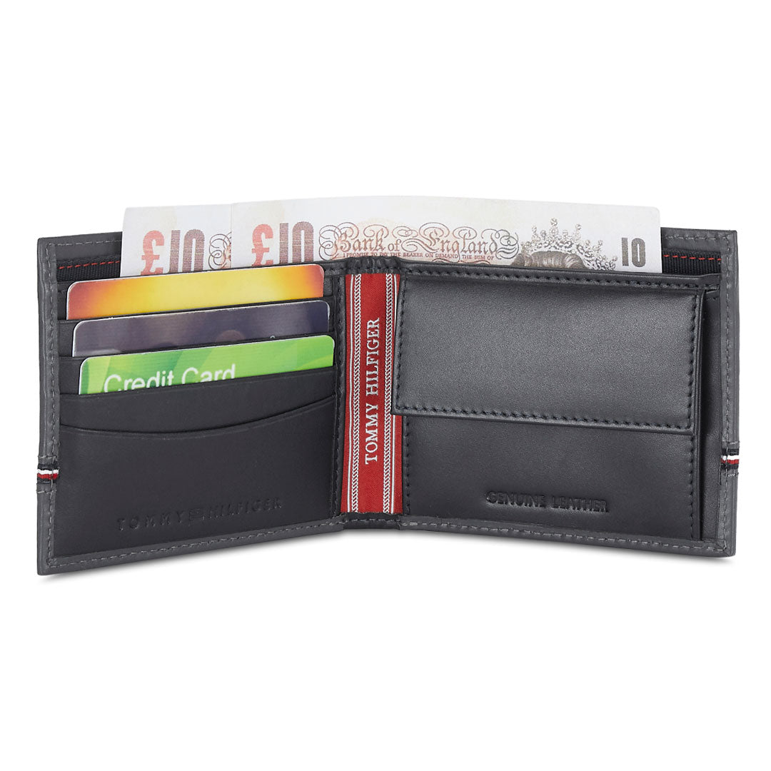 Tommy Hilfiger Darian Mens Leather Global Coin Wallet Grey