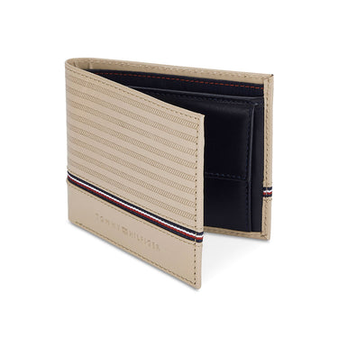 Tommy Hilfiger Darian Mens Leather Global Coin Wallet Beige